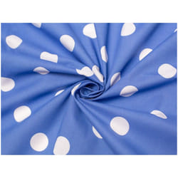 Minerva Printed Polycotton Fabric - per metre - Royal Blue & White