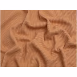 Minerva Cotton Waffle Textured Stretch Knit - per metre - Light Rust