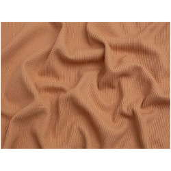 Minerva Cotton Waffle Textured Stretch Knit - per metre - Light Rust