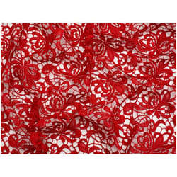 Minerva Heavy Guipure Lace Fabric - per metre - Red