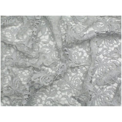 Minerva Heavy Guipure Lace Fabric - per metre - Silver