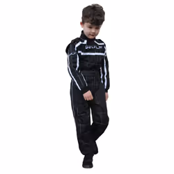 Wulfsport Cub Blue Kids Motocross Motorbike Kart Race Suit - Black White, M