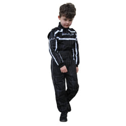 Wulfsport Cub Blue Kids Motocross Motorbike Kart Race Suit - Black White, L
