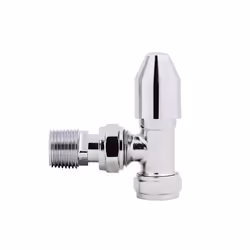 Chrome Thermostatic and Manual Control Angled Designer Radiator Valves 15mm