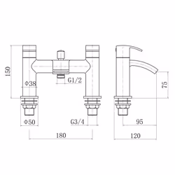 Chrome Bath Shower Mixer Tap Bathroom Faucet and Hand Held Shower Head Set