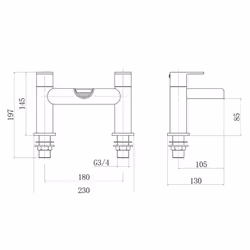 Waterfall Bath Filler Tap Chrome Bathroom Lever Faucet