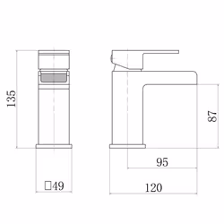 Square Bathroom Mixer Tap Chrome Basin Sink Lever Faucet