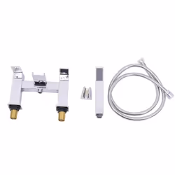 Bathroom Dual Handle Bath Filler Mixer Tap & Hand Held Shower Head Set Chrome