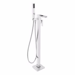 Free Standing Bath Shower Mixer Tap Bathroom Floor Standing Square Filler Kit