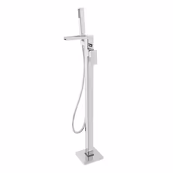 Free Standing Bath Shower Mixer Tap Bathroom Floor Standing Square Filler Kit