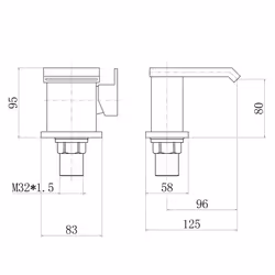 Square Basin Mixer Taps Bathroom Chrome Brass Single Sink Side Lever Faucet