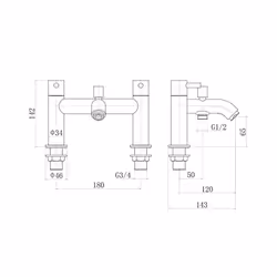 Modern Chrome Bath Shower Mixer Tap with Hand Held Shower Head Set