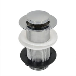 Chrome Unslotted Basin Sink Tap Push Pop Up Click Clack Brass Waste Plug