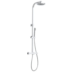 Modern Round Head Thermostatic Shower Set with 8" Overhead Rainfall Shower Taps