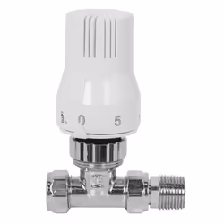 15mm Thermostatic Straight Radiator Valve and Lockshield with 15-8mm Reducer