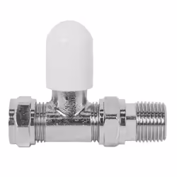 15mm Thermostatic Straight Radiator Valve and Lockshield with 15-8mm Reducer