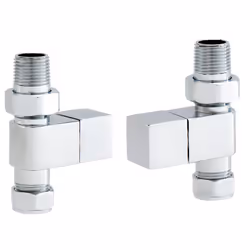 Radiator Valves Straight Square Head Design Heated Towel Rail Valve 15mm x 1/2"