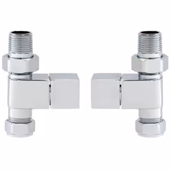 Radiator Valves Straight Square Head Design Heated Towel Rail Valve 15mm x 1/2"