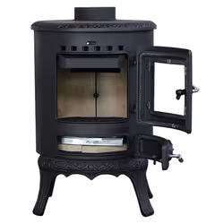 5KW Wood Burning Stove Cast Iron Woodburner Fireplace Black Defra Eco Design