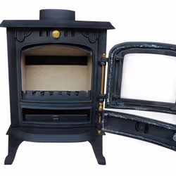 4.5KW Multifuel Stove Defra Approved Heating Fireplace Cast Iron Black Eco Design
