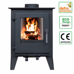 5KW Multifuel Stove Log Wood Burner Heating Fireplace Black Defra Approved Eco Design