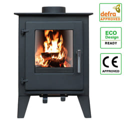 5KW Multifuel Stove Log Wood Burner Heating Fireplace Black Defra Approved Eco Design
