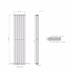 NRG Horizontal Vertical Designer D-shape Radiator Single Double Panel Bathroom Central Heating Rads White - 1800 x 410mm Double
