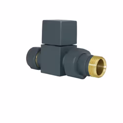 Anthracite Straight Manual Valves 15mm Pair for Bathroom Heated Towel Rail Radiator