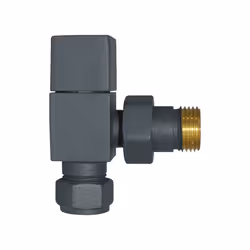 Anthracite Angled Manual Valves 15mm Pair for Bathroom Heated Towel Rail Radiator