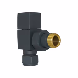 Anthracite Angled Manual Valves 15mm Pair for Bathroom Heated Towel Rail Radiator