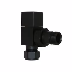 Black Angled Manual Valves 15mm Pair for Bathroom Heated Towel Rail Radiator