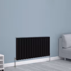 NRG Horizontal Vertical Flat Panel Designer Radiator Central Heating Radiator Rads - 600x1020mm Double, Black