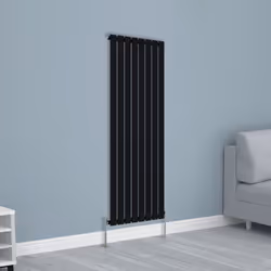 NRG Horizontal Vertical Flat Panel Designer Radiator Central Heating Radiator Rads - 1600x544mm Single, Black