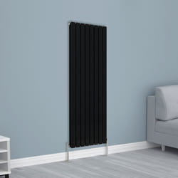 NRG Horizontal Vertical Flat Panel Designer Radiator Central Heating Radiator Rads - 1600x544mm Double, Black