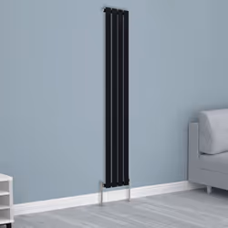NRG Horizontal Vertical Flat Panel Designer Radiator Central Heating Radiator Rads - 1800x272mm Single, Black