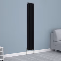 NRG Horizontal Vertical Flat Panel Designer Radiator Central Heating Radiator Rads - 1800x272mm Double, Black