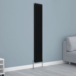 NRG Horizontal Vertical Flat Panel Designer Radiator Central Heating Radiator Rads - 1800x272mm Double, Black