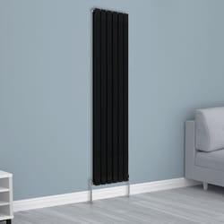 NRG Horizontal Vertical Flat Panel Designer Radiator Central Heating Radiator Rads - 1800x408mm Double, Black
