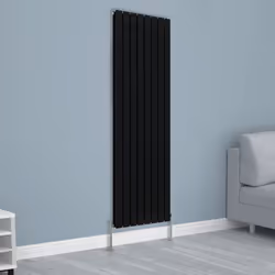 NRG Horizontal Vertical Flat Panel Designer Radiator Central Heating Radiator Rads - 1800x544mm Double, Black