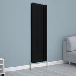 NRG Horizontal Vertical Flat Panel Designer Radiator Central Heating Radiator Rads - 1800x544mm Double, Black