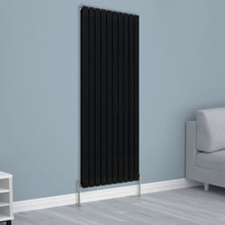 NRG Horizontal Vertical Flat Panel Designer Radiator Central Heating Radiator Rads - 1800x680mm Double, Black