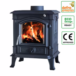 8KW Woodburning Stove Cast Iron Log Burner Fireplace Eco Design Dafra Approved Black