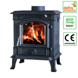 8KW Woodburning Stove Cast Iron Log Burner Fireplace Eco Design Dafra Approved Black