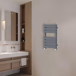 NRG Flat Panel Heated Towel Rail Bathroom Rad Radiator Anthracite - 650x400mm