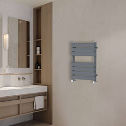 NRG Flat Panel Heated Towel Rail Bathroom Rad Radiator Anthracite - 650x500mm