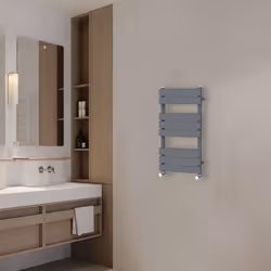 NRG Flat Panel Heated Towel Rail Bathroom Rad Radiator Anthracite - 800x450mm