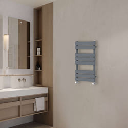 NRG Flat Panel Heated Towel Rail Bathroom Rad Radiator Anthracite - 800x450mm