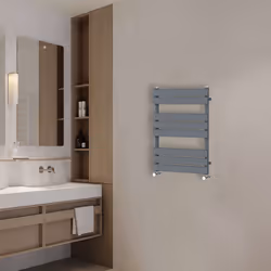 NRG Flat Panel Heated Towel Rail Bathroom Rad Radiator Anthracite - 800x600mm