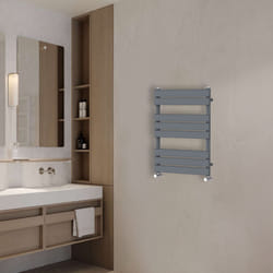 NRG Flat Panel Heated Towel Rail Bathroom Rad Radiator Anthracite - 800x600mm