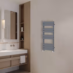 NRG Flat Panel Heated Towel Rail Bathroom Rad Radiator Anthracite - 1000x450mm